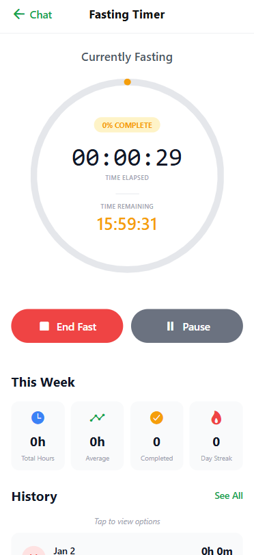HelloNutrition intermittent fasting timer - Track fasting windows and eating periods